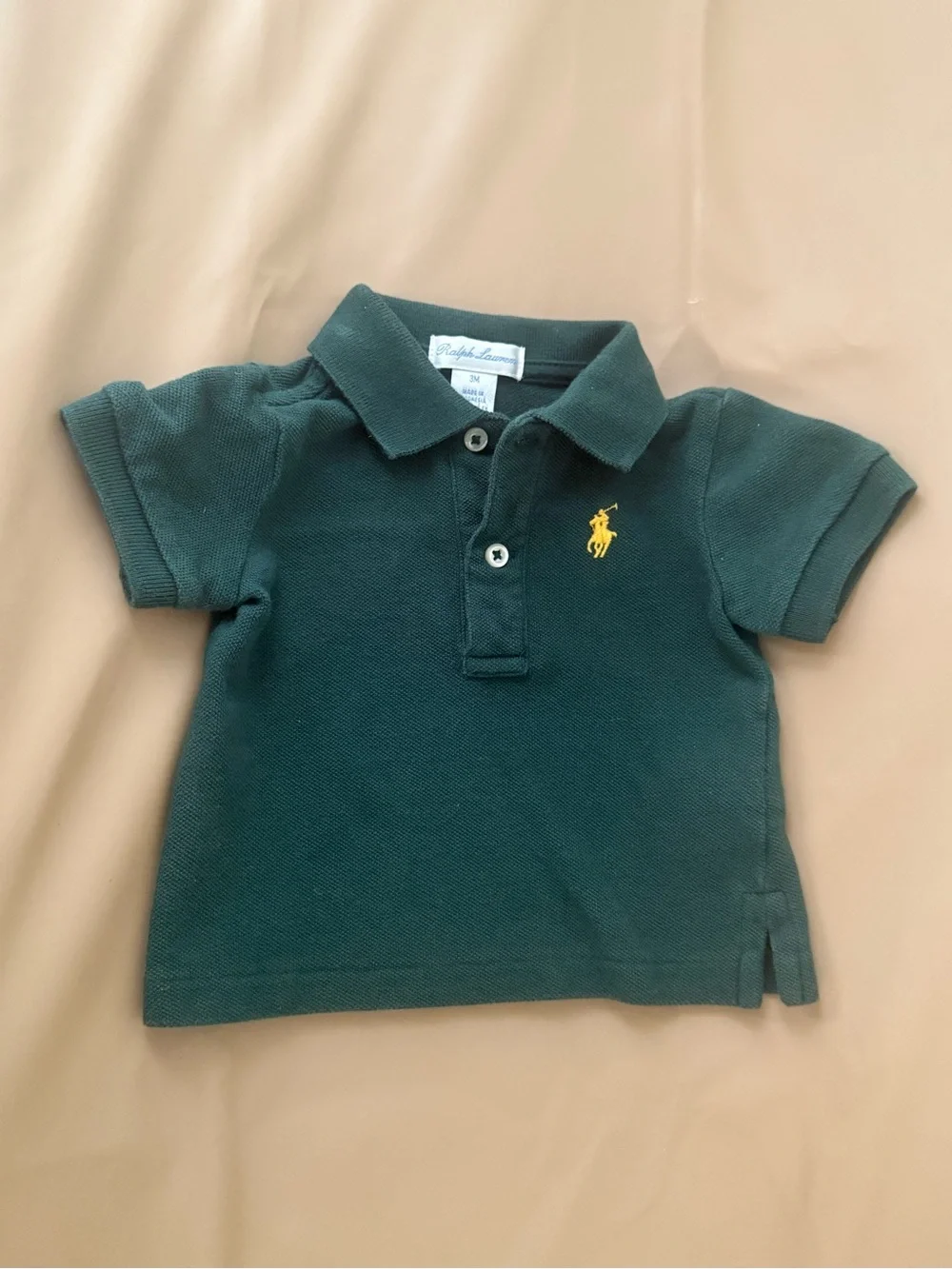 Ralph Lauren Boys Dark Green Polo with Yellow Pony